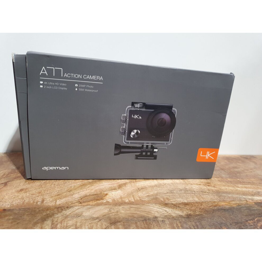 (NEW OPENED BOX) APEMAN Action Camera A77, 4K 20MP Webcam WiFi Sports for Vlog Underwater