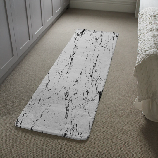 Lucier Thin Marble Designer Shaggy Black/White/Grey Rug