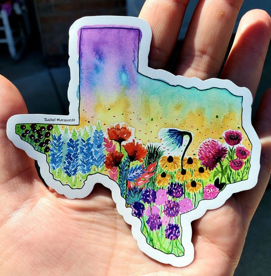 Texas Magnet | Gift Idea Decor Refrigerator Of By Rachel Marquardt Art