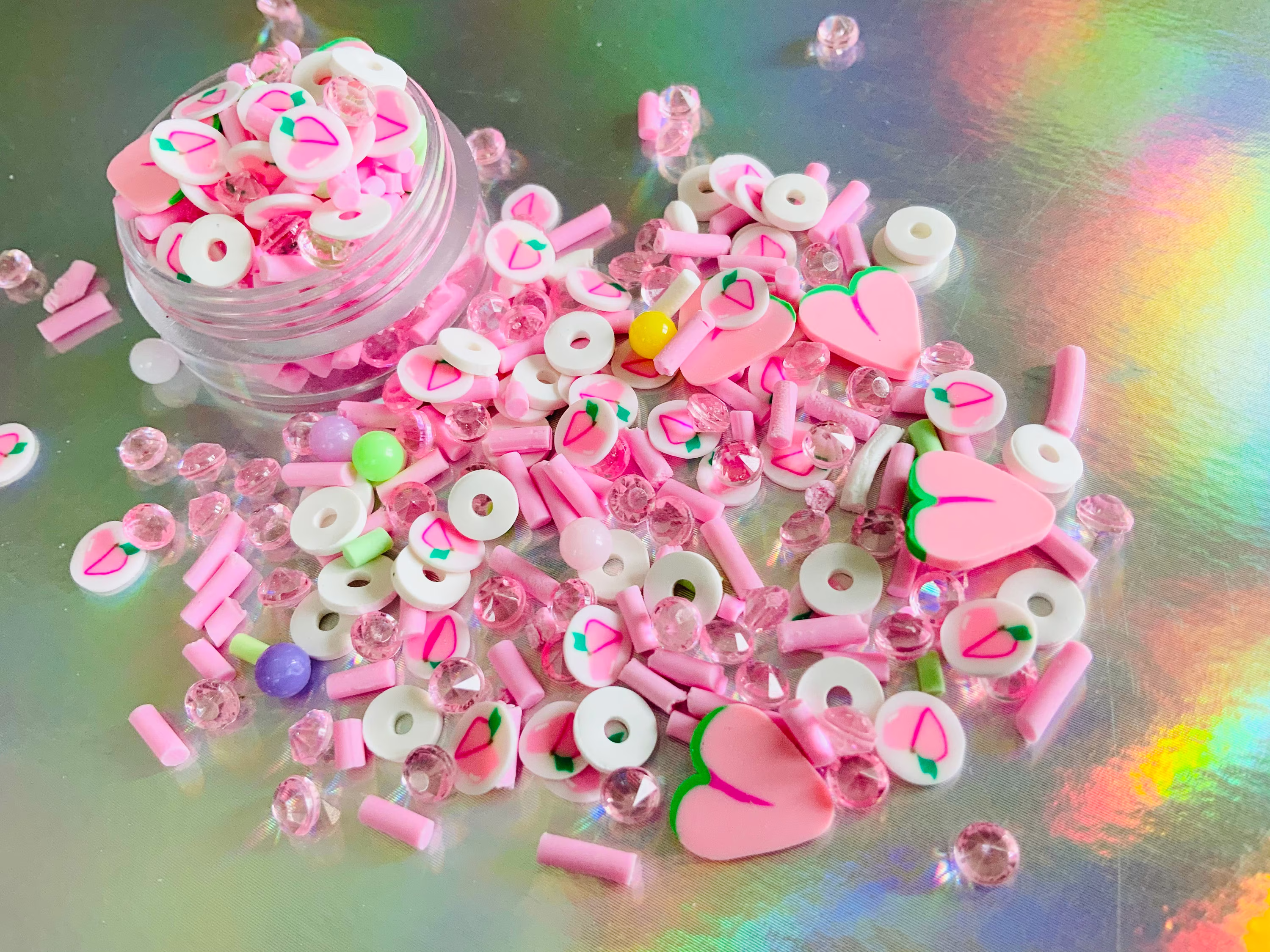 strawberry Field Clay Mix , Sprinkles Shaker Filler Craft Supplies Mold Nail Art Resin Decals