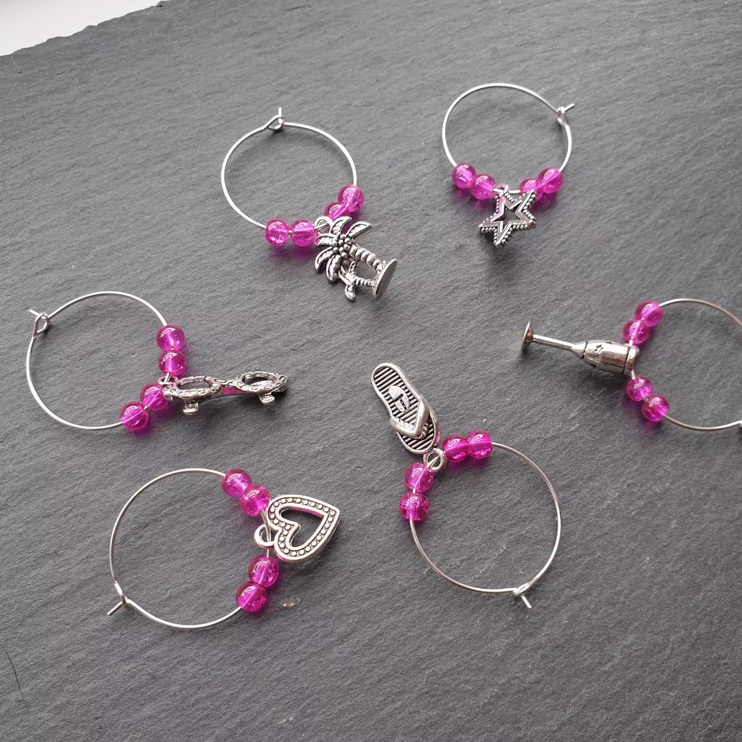 Holiday, Love Island Inspired Wine Glass Charms - Set Of 6 Thank You Gift, Custom Orders