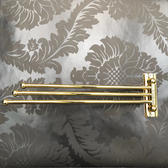 1-2-3 Arms Swing Swivel Moveable Bathroom Towel Rail Rack Shelf-180 Rotate-Gold-Anitque Brass-Chrome-Black-Wall Mounted-Bathroom Accessory