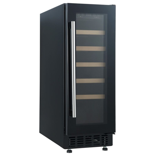 Cookology CWC301BK Black Glass Wine Cooler | 20 Bottle 30cm Undercounter Fridge