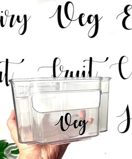 Fridge Containers Decals, Fridge Stickers, Vinyl Storage Decals Choose Your Font