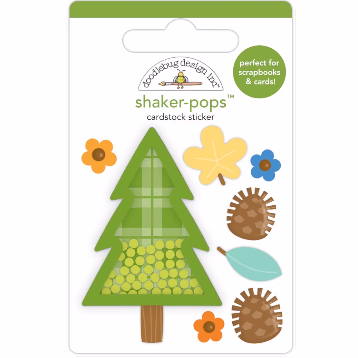 Wooderful Time Shaker-Pops Cardstock Sticker, Doodlebug Design, Dimensional Tree Scrapbooking Cardmaking Supply