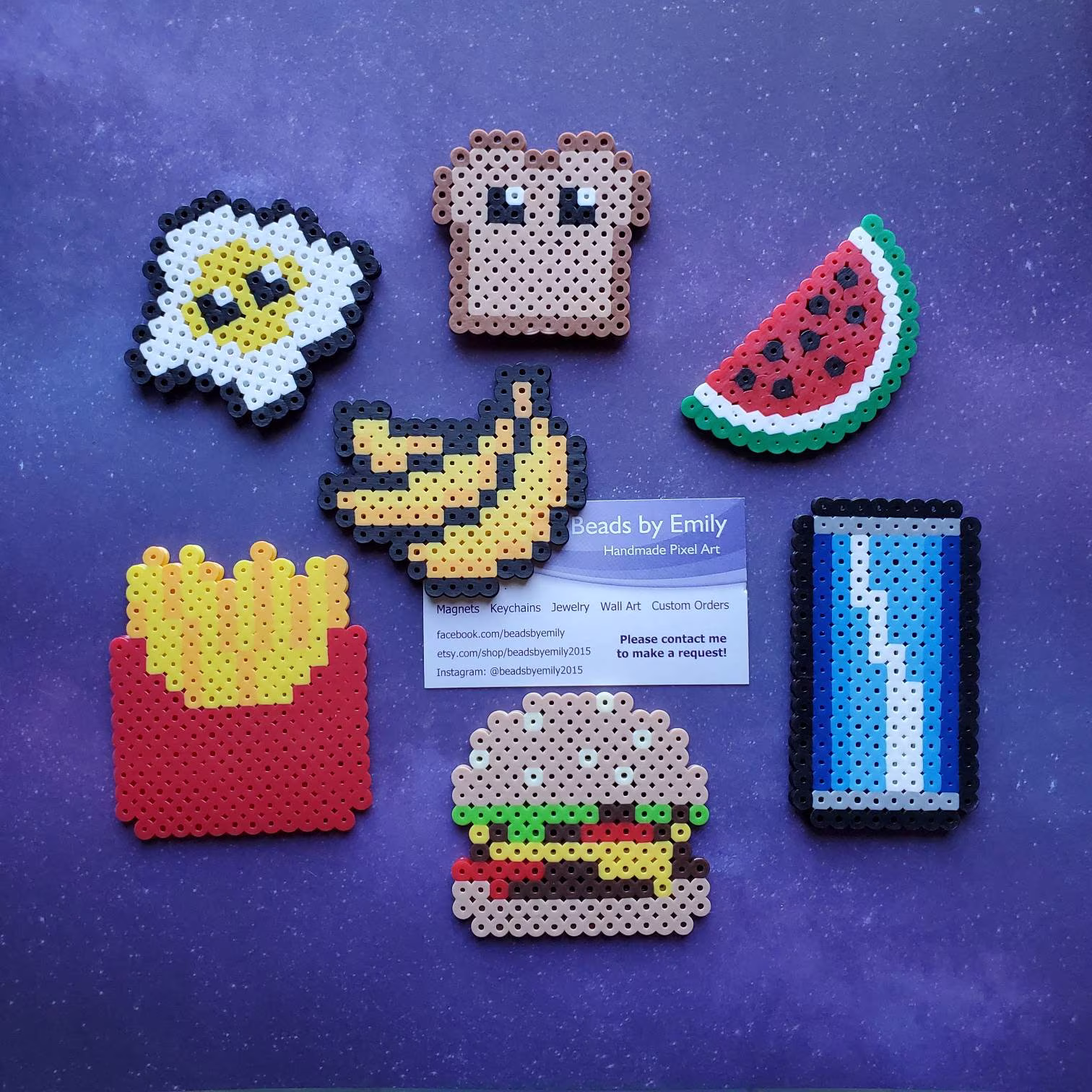 Handmade Fridge/Locker Magnets - Breakfast, Fruit, Fast Food Cute Cheap Gift Ideas