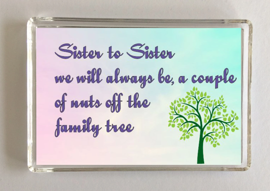 Sister To We Will Always Be Family - Novelty Fridge Magnet Ideal Present For Birthday Christmas I Love My Sister, Gift