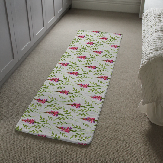 Kraus Leaves Designer Shaggy Pink/Green Rug