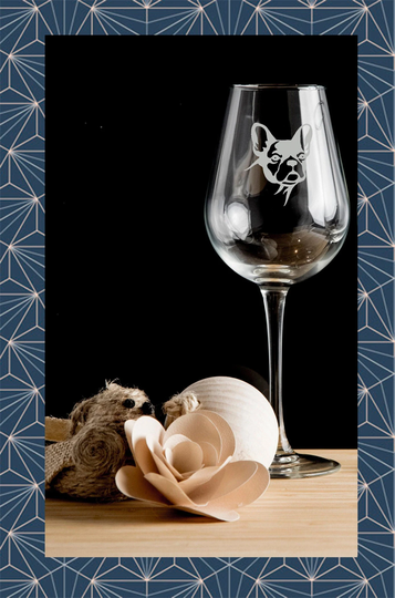 French Bulldog Engraved On Wine Glass. Beautiful Etched Personalised With Any Name. Design Won't Wear Off Like Vinyl.51