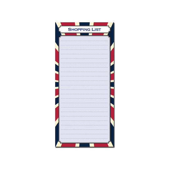 Designer Shopping List Pad | Dl 99mm X 210mm 100 Pages 80Gsm Magnetic Strip On Back