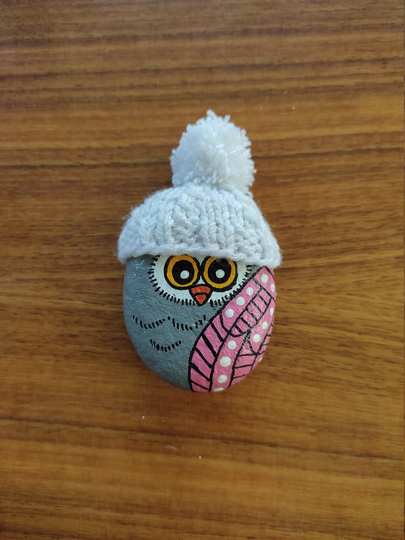 Owl Fridge Magnets Set Of 3, Cute Colorful Stone Painting, Funny Painted Rocks