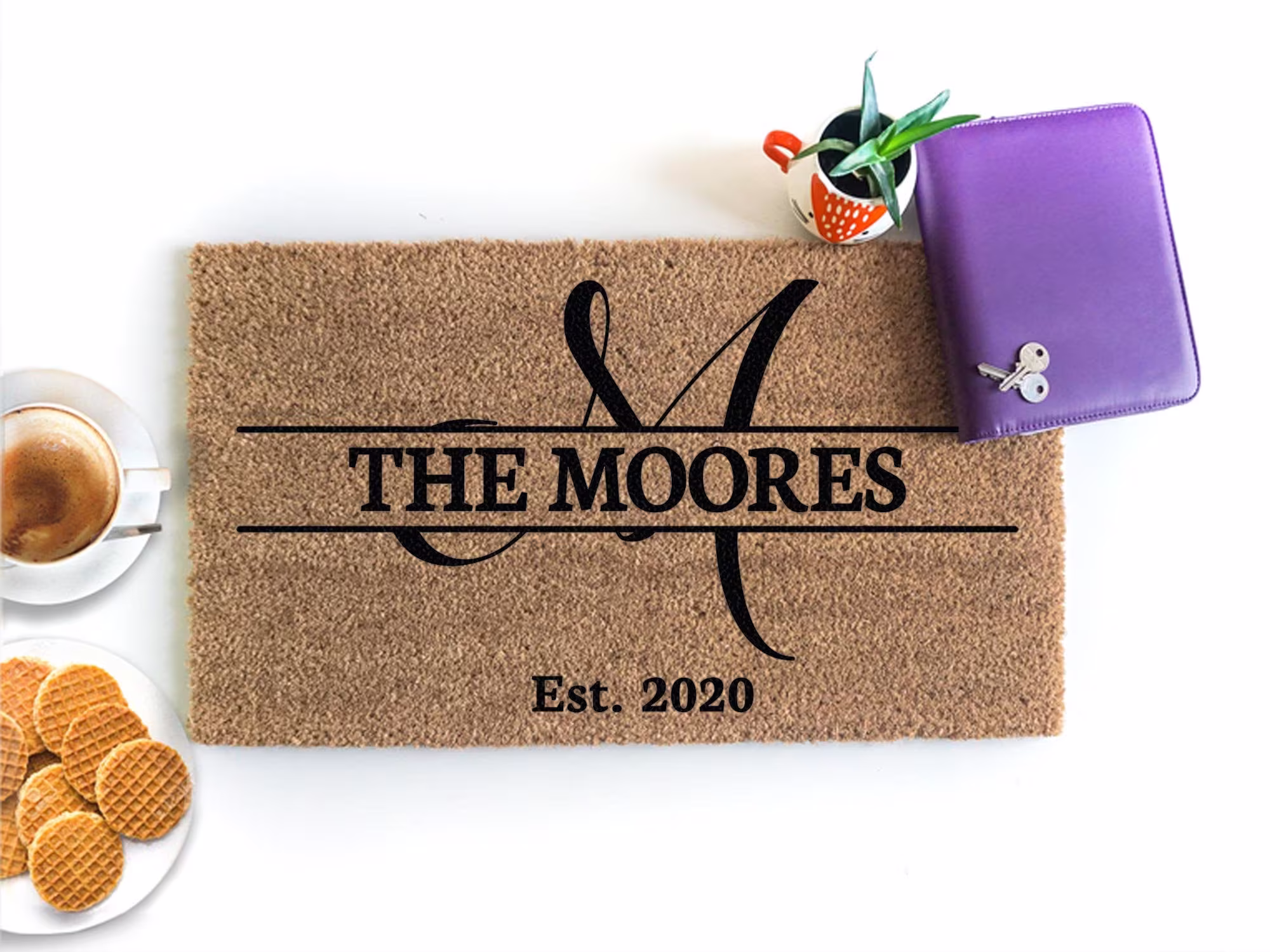 Personalized Monogram Family Name Doormat - Closing Gift Last Door Mat Welcome Housewarming New Home Realtor