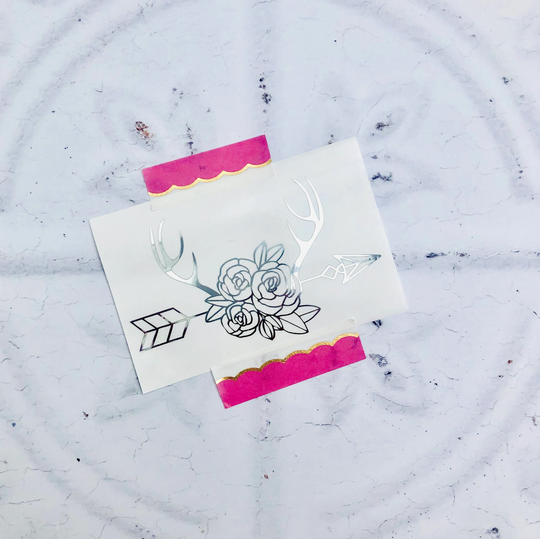 Floral Boho Design Vinyl Decal, Holographic Glitter Vinyl, Mirror