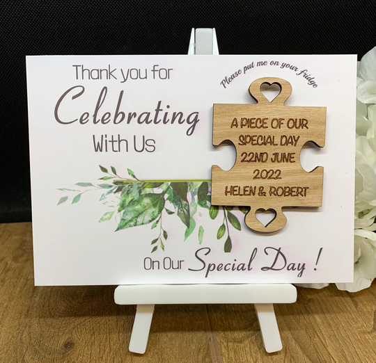 Wooden Personalised Wedding Favour Magnet