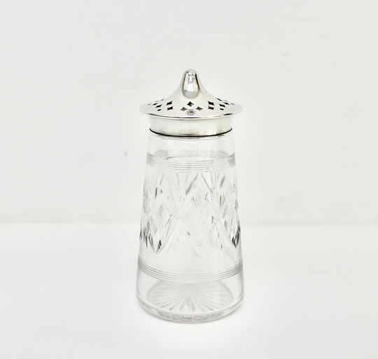 1924 Silver Mounted Cut Glass Sugar Sifter