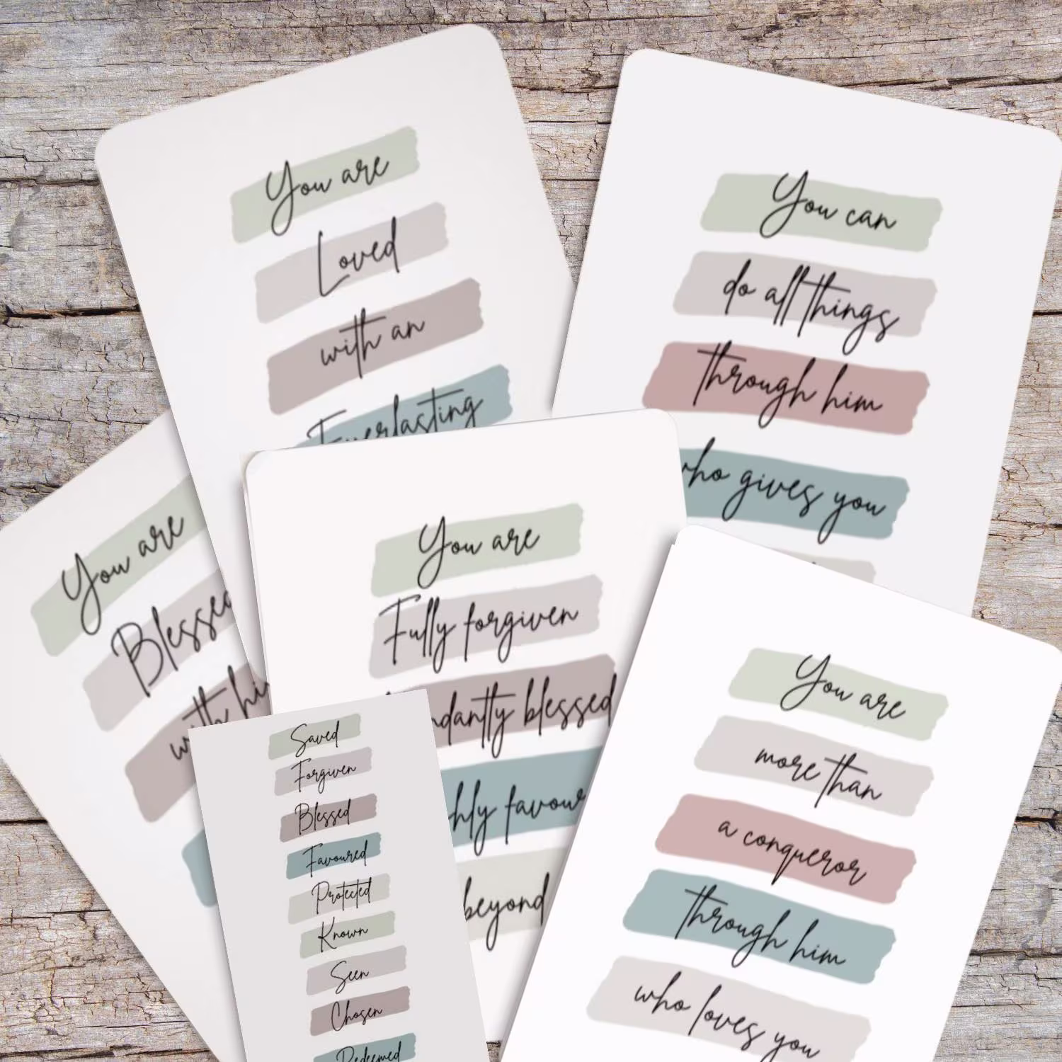 Identity in Christ, Set Of Scripture Postcards, Christian Affirmation Cards, Christmas Gifts, Encouragement