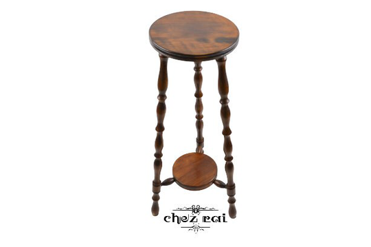 Vintage French Tall Wooden Plant Pot Stand Farmhouse Conservatory Hallway Vase Ornament Country Cottage Room Décor/Chez Rai