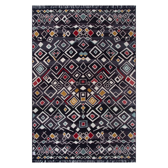 Gratiana Flatweave Cotton Black/White/Yellow Rug