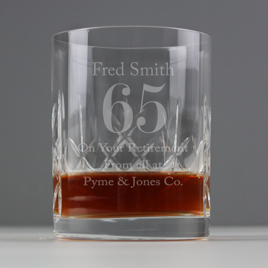 Birthday Or Anniversary Any Age Crystal Cut Personalised Whisky Glass Tumbler - 18Th 21st 30Th 40Th 50Th 60Th 70Th 80Th