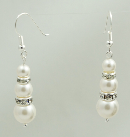 Pearl Earrings - Sterling Silver Swarovski Bridal Jewellery, Bridesmaids Gifts