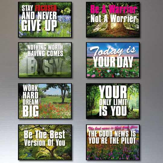 Set 0F 8 Motivational & Inspirational Quotes Fridge Magnets No.1