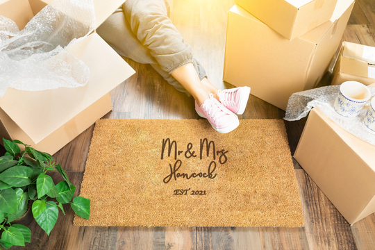 Personalised Doormat Custom Door Mat | Customized Outdoor Rug Housewarming Gift New Home Wedding Mr & Mrs Coir