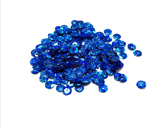 Hologram Dark Blue Slightly Cupped Sequins 6mm