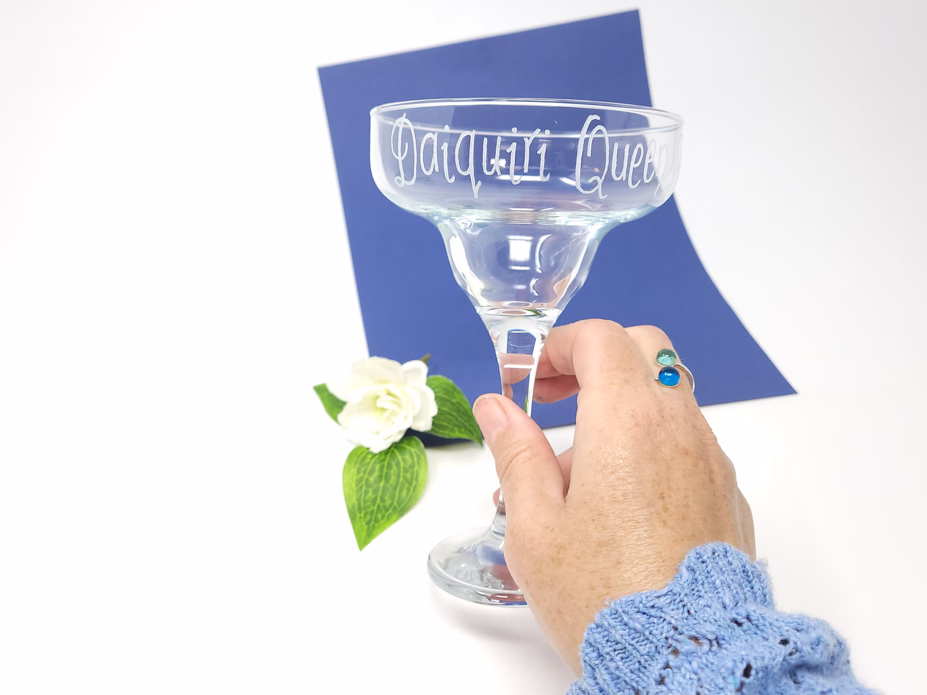 Daiquiri Glass, Personalised Custom Birthday Gift Idea For Her, Queen, Mojito Engagement Gift, Cocktail Glass