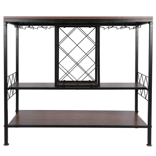 Holmen 30 Bottle Wine Bottle & Glass Rack in Brown