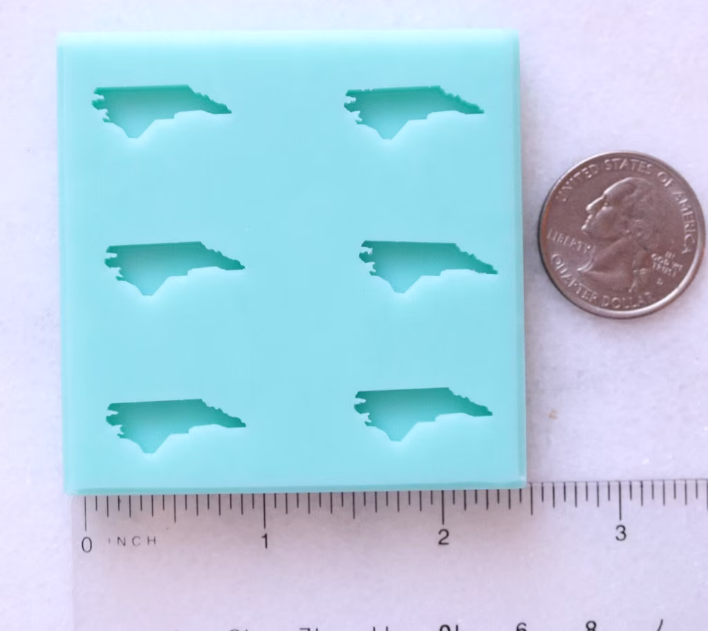 North Carolina Stud Earring Mold, Shiny State Jewelry Cabochon Mold