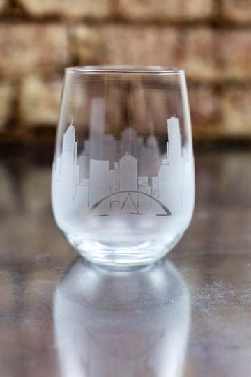 Melbourne Skyline Wine Glass & Stemless Etched Gift - Panoramic City Design
