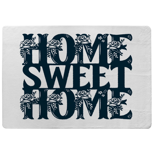 Hanson Home Sweet Home Type Designer Shaggy White/Navy Rug