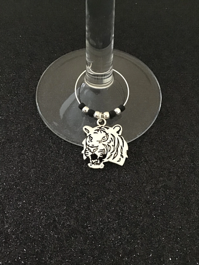 Tiger Wine Glass Charm/Animal Single Lover Gift Tiger Hostess