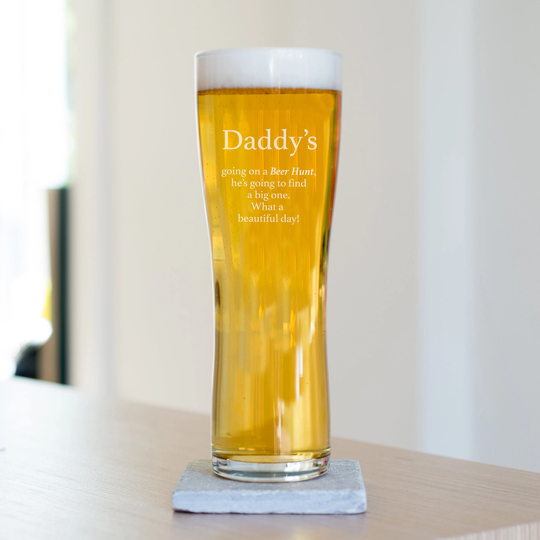 Beer Hunt Pint Glass, Engraved Glass For Dad, Father's Day Gift | L1D1