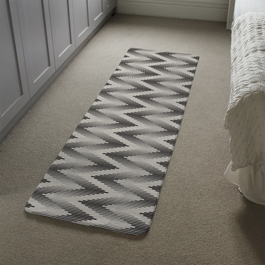 Lanita Zig Zag Designer Shaggy Grey/White Rug
