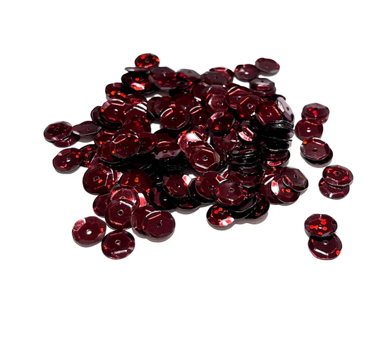 Hologram Dark Cherry Sequins Multiple Sizes Available