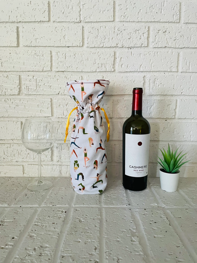 Yoga Wine Bag, Yoga Lover Gift, Teacher, Wedding Yoga, Gifts For Lovers, Gifts, Decor, Gift Basket, Themed