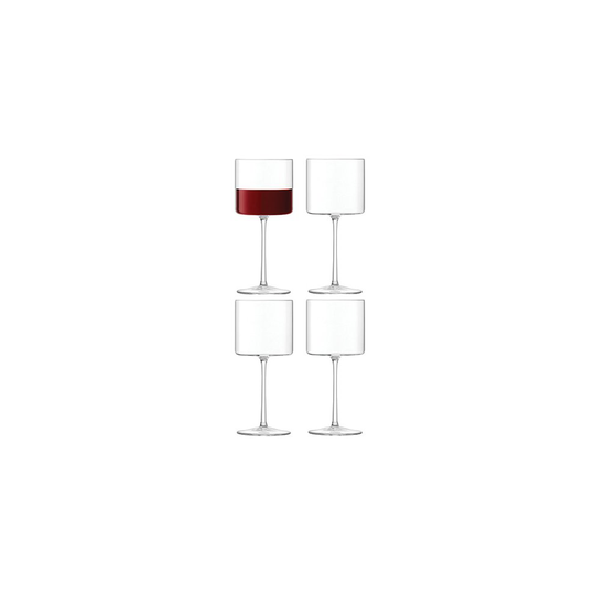 LSA International Otis Red Wine Glass, Glass, Clear, 310 ml, Set of 4