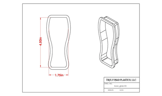 Fast Shipping Beer Glass 03 Cookie Cutter, Cutter