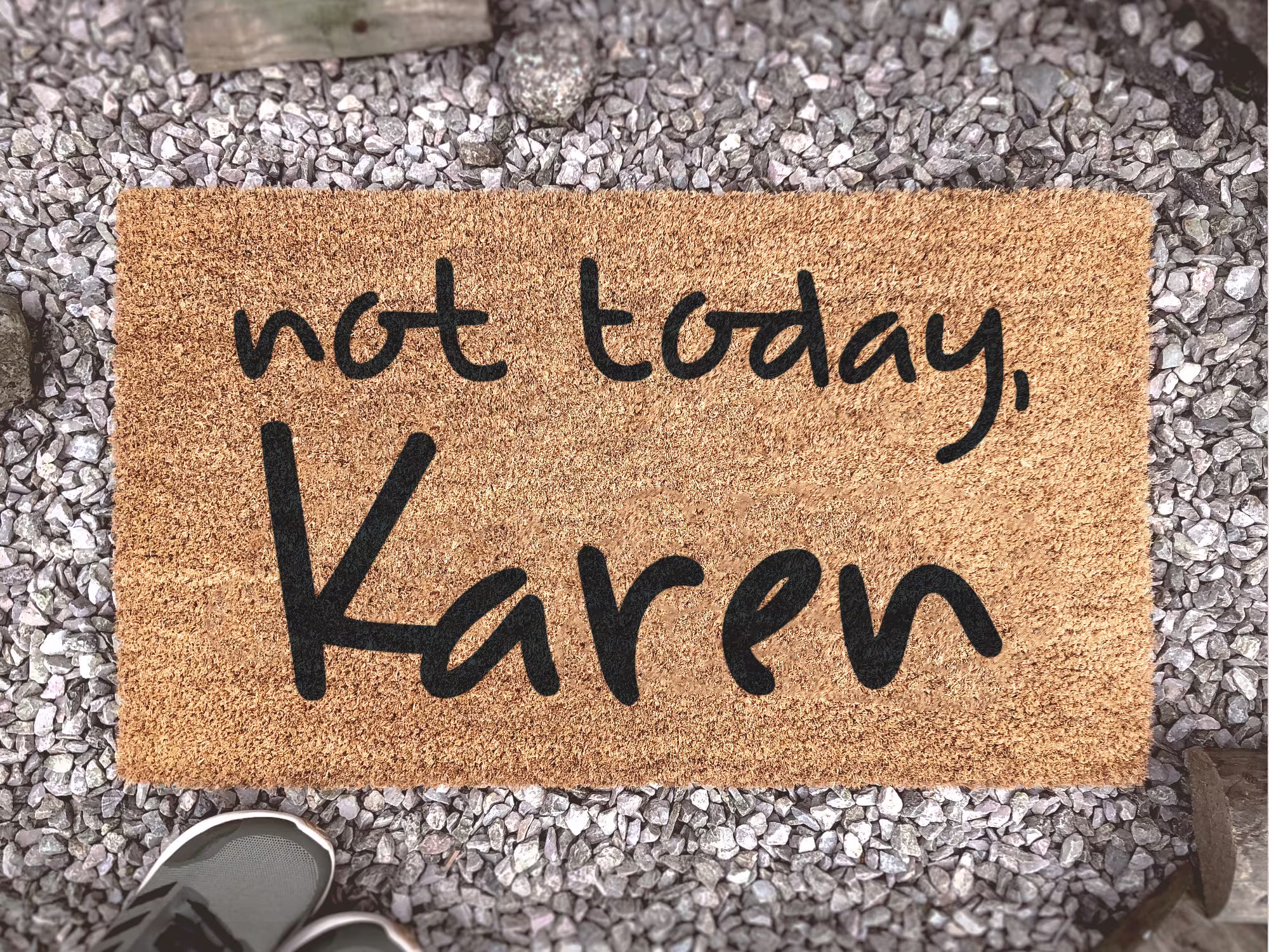 Not Today, Karen Doormat - Funny Go Away Door Mat Gift Welcome Custom Personalised Made