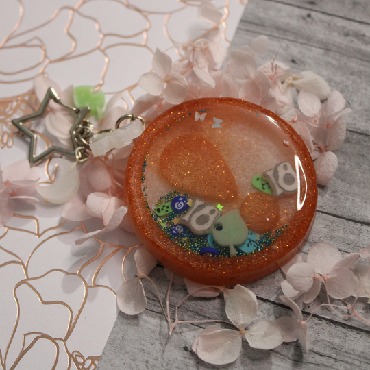 Alert Symbol Resin Shaker Keychain