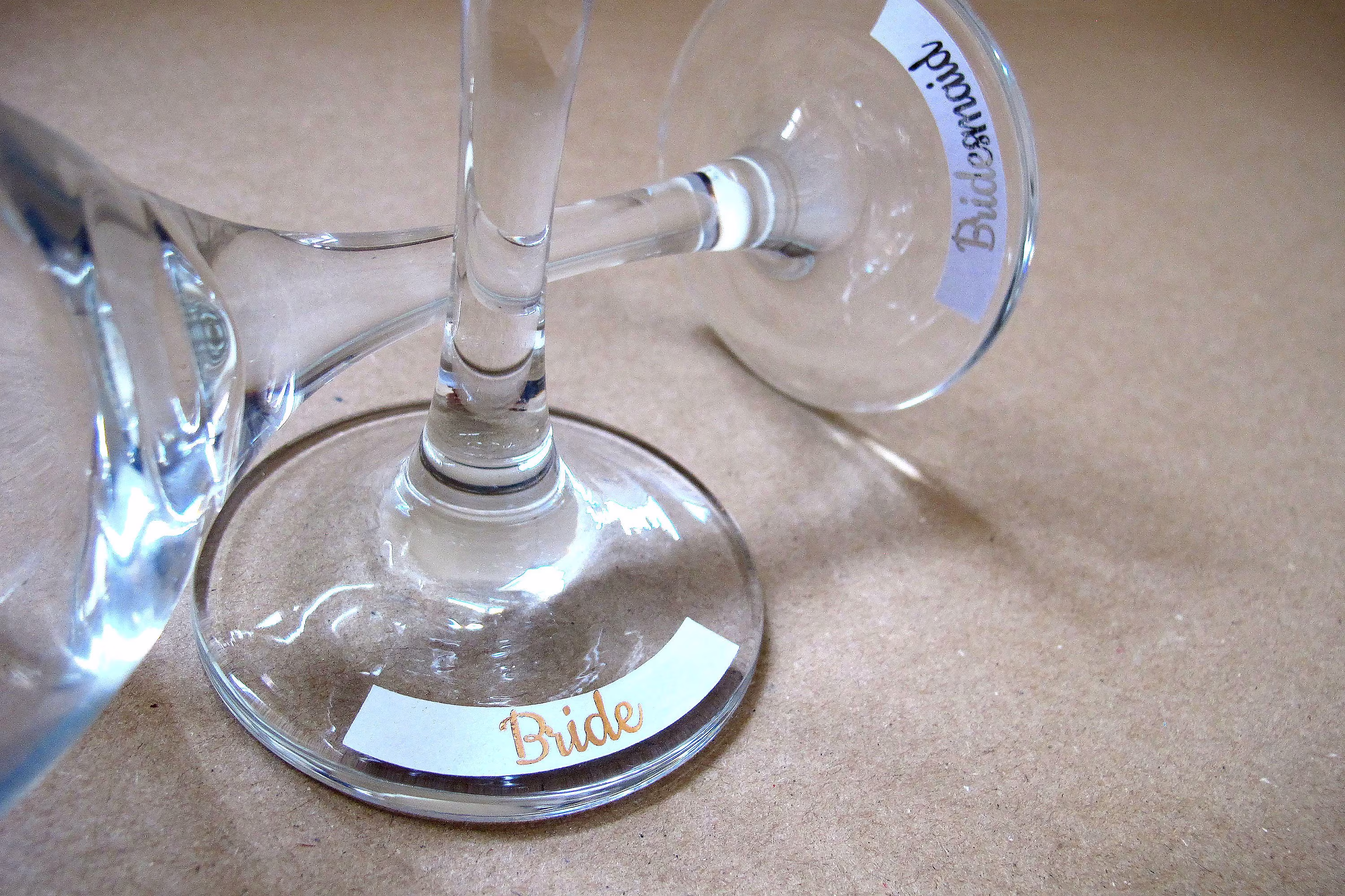 Personalised Foil Wedding Wine Glass Stickers