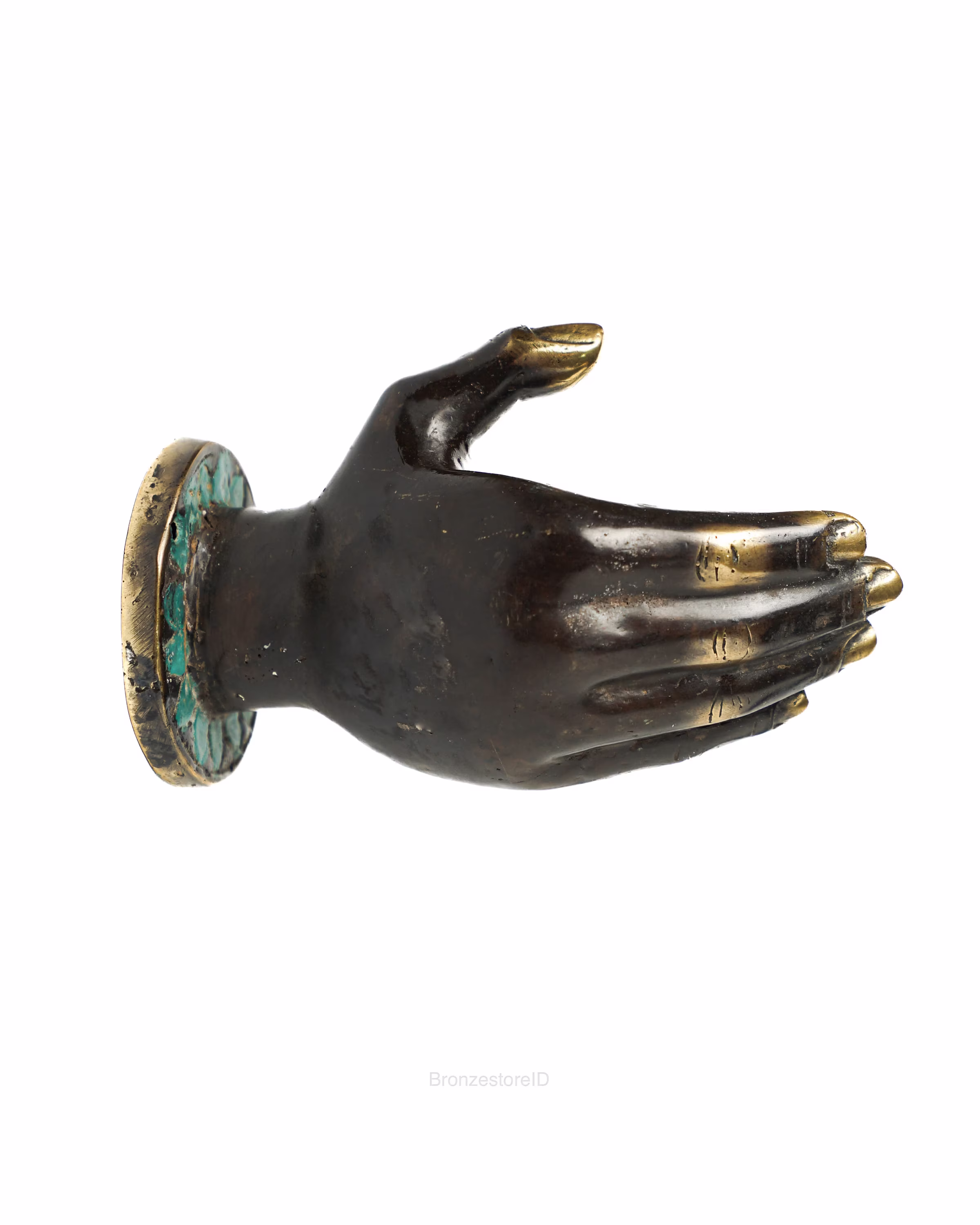 Pull Brass Door Handle Hand 3 Inch/7 cm, Hand Shake Door, Bronze, Pull Shake Hanger