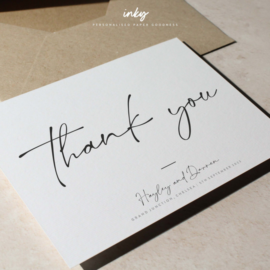 Simple Thank You Card, Wedding Cards, Script, Calligraphy You, Luxury, Modern Wedding, Chelsea