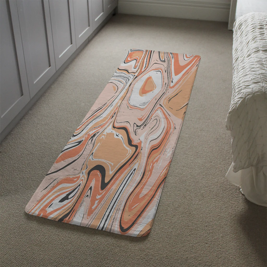 Massa Marble Designer Shaggy Coral/Dark Grey Rug