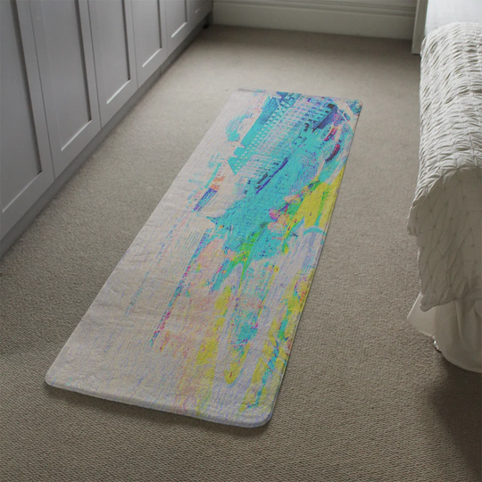 Macomber London Eye Park Designer Shaggy Blue/Yellow/White Rug