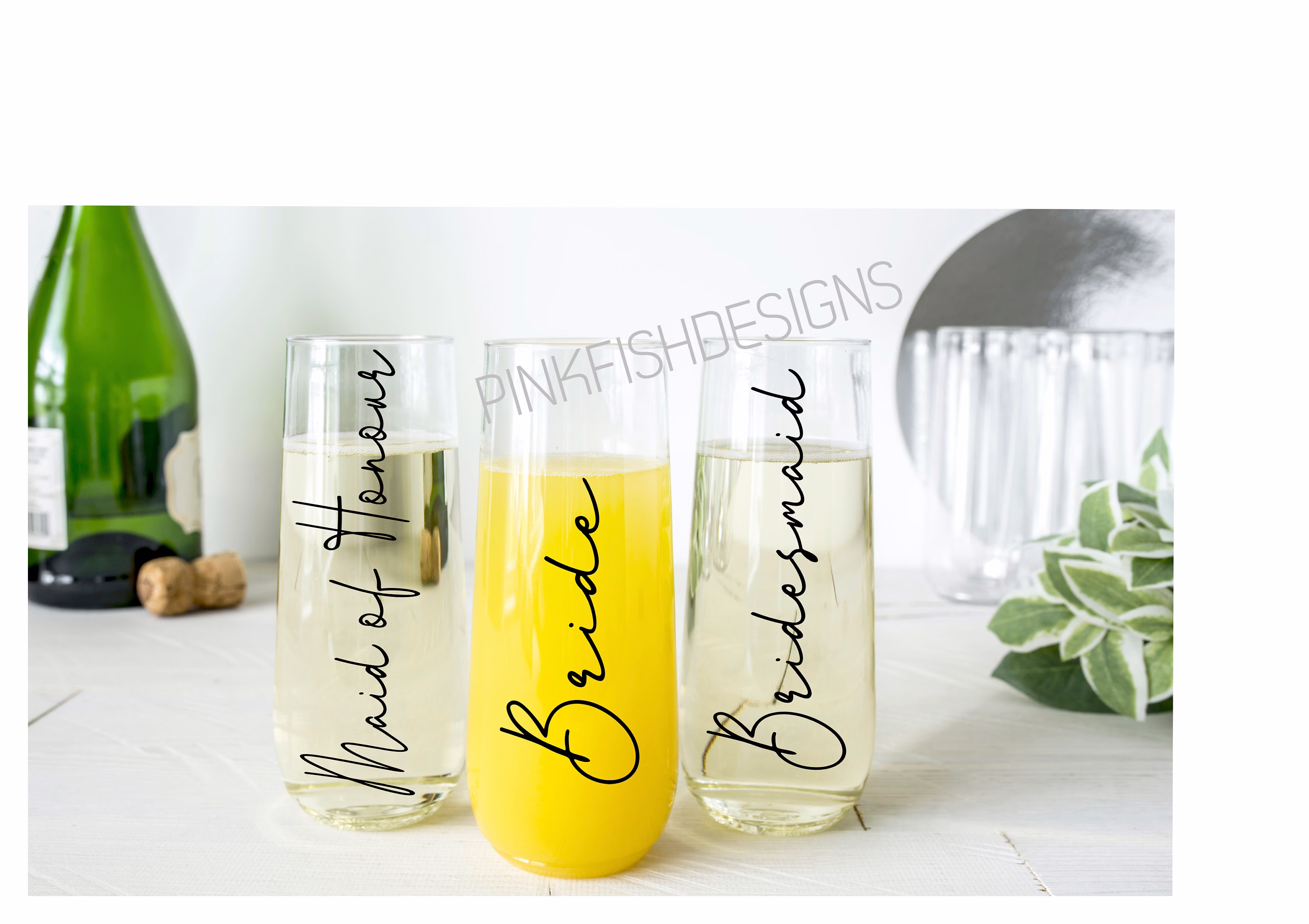 stemless Champagne Glasses | Personalised Gifts Wedding Party Gift Glass Bridesmaid