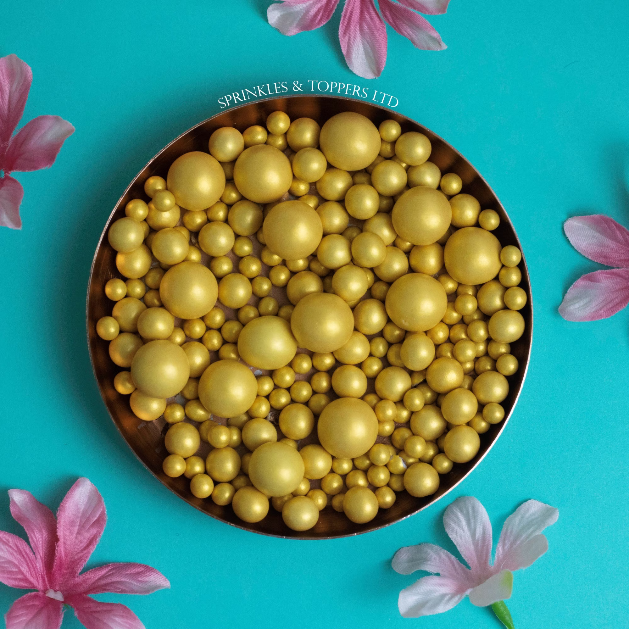 Pearlescent Gold Chocolate Balls Mix Sprinkles
