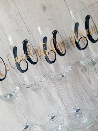 Personalised Birthday Age & Name Champagne Glass - Custom Gift -18Th 21st, 30Th 40Th 50Th 60Th 70Th, 21st For Her