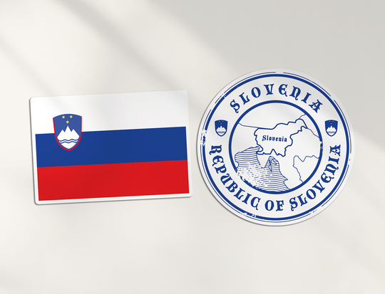 2 X 10cm Slovenia Vinyl Stickers - Slovenian Europe Country Map Flag Holiday Travel Adventure Luggage Gift Kids Boys Girls Sticker #78661